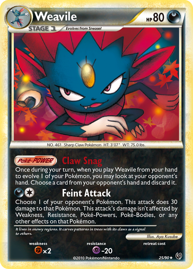 Weavile (25/90) [HeartGold & SoulSilver: Undaunted] | Anubis Games and Hobby