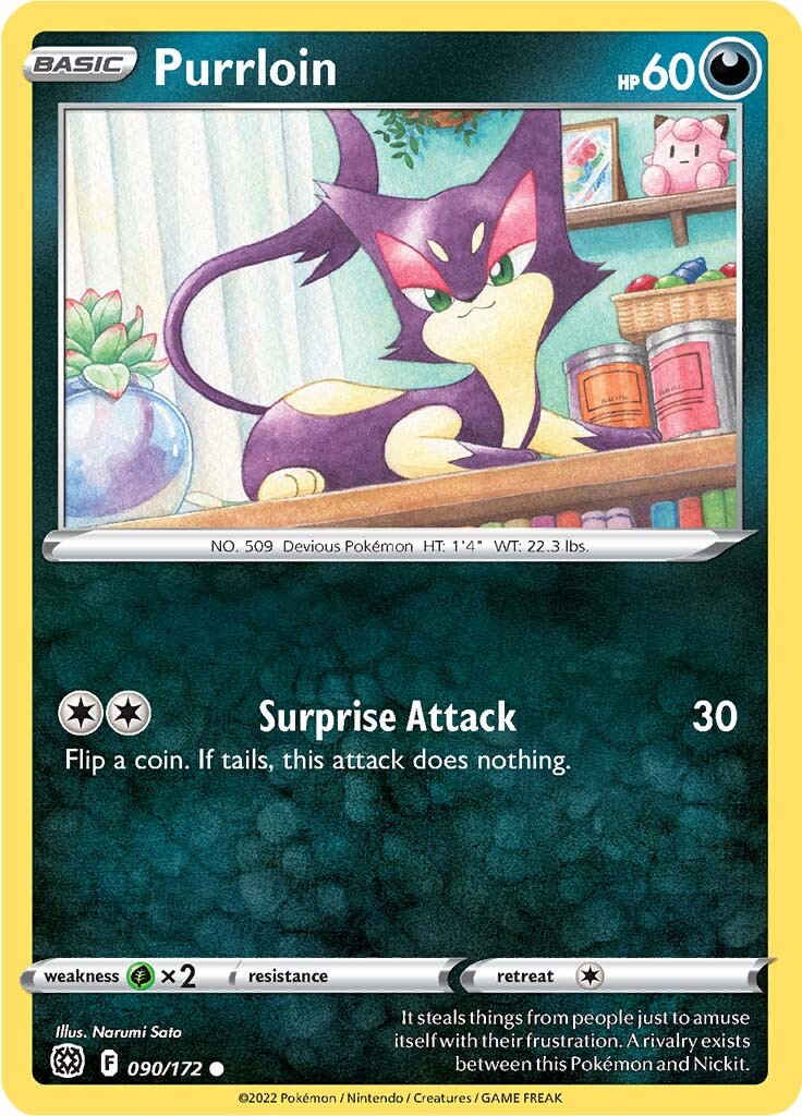 Purrloin (090/172) [Sword & Shield: Brilliant Stars] | Anubis Games and Hobby