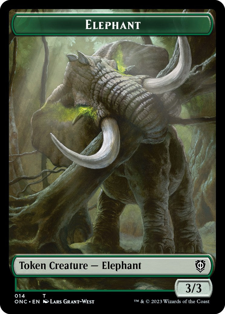 Human Soldier // Elephant Double-Sided Token [Phyrexia: All Will Be One Commander Tokens] | Anubis Games and Hobby