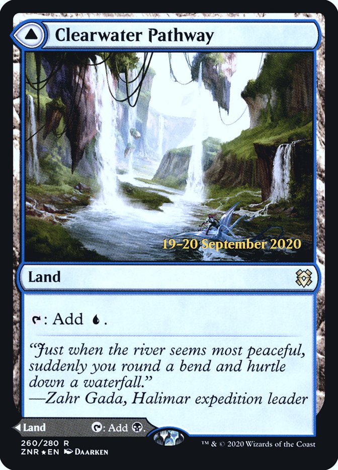 Clearwater Pathway // Murkwater Pathway [Zendikar Rising Prerelease Promos] | Anubis Games and Hobby