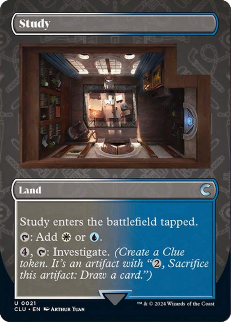 Study (Borderless) [Ravnica: Clue Edition] | Anubis Games and Hobby