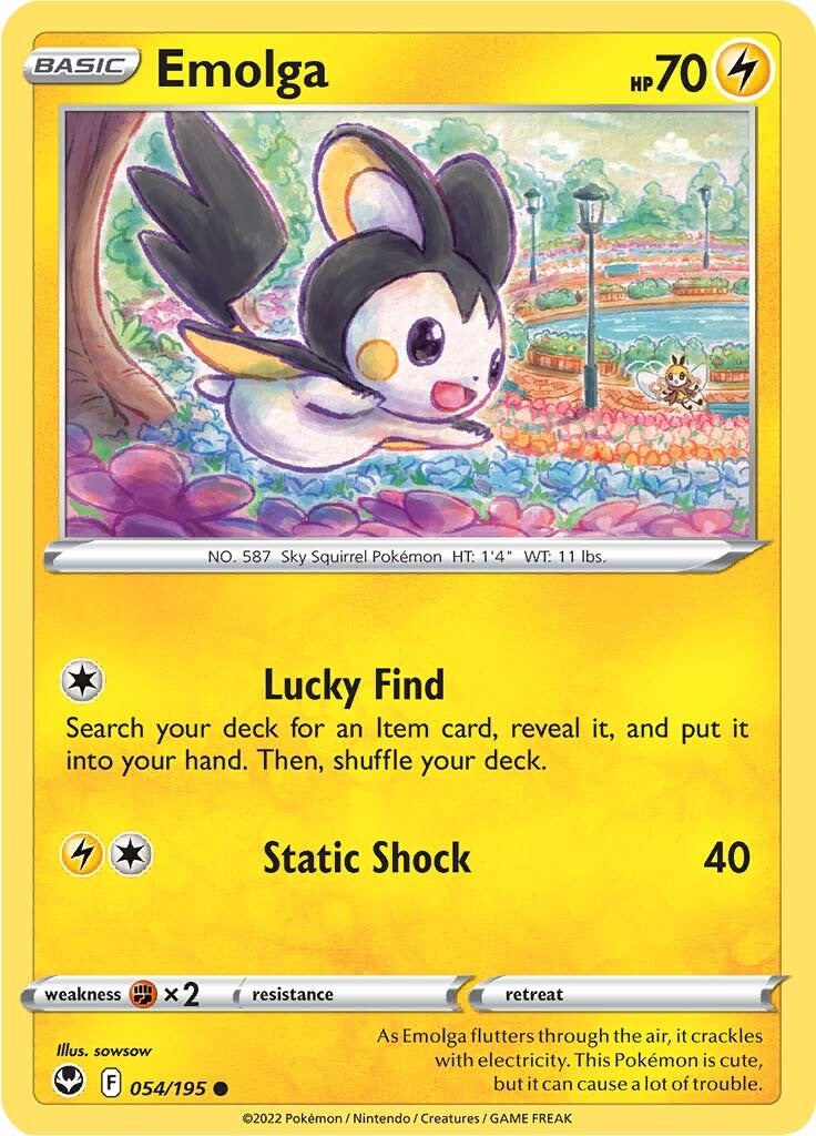 Emolga (054/195) [Sword & Shield: Silver Tempest] | Anubis Games and Hobby