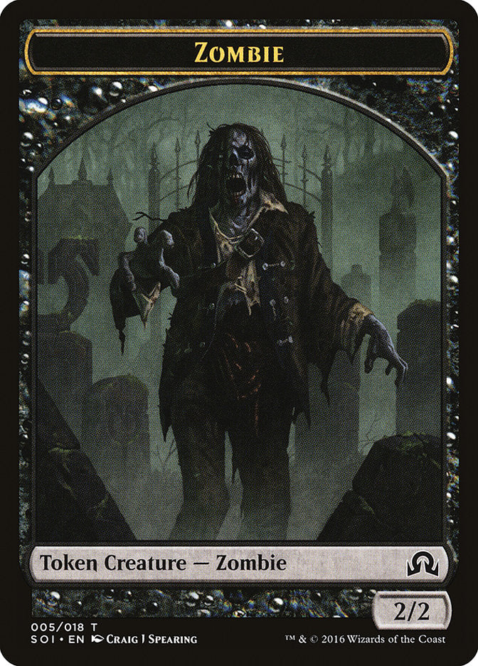 Zombie Token [Shadows over Innistrad Tokens] | Anubis Games and Hobby