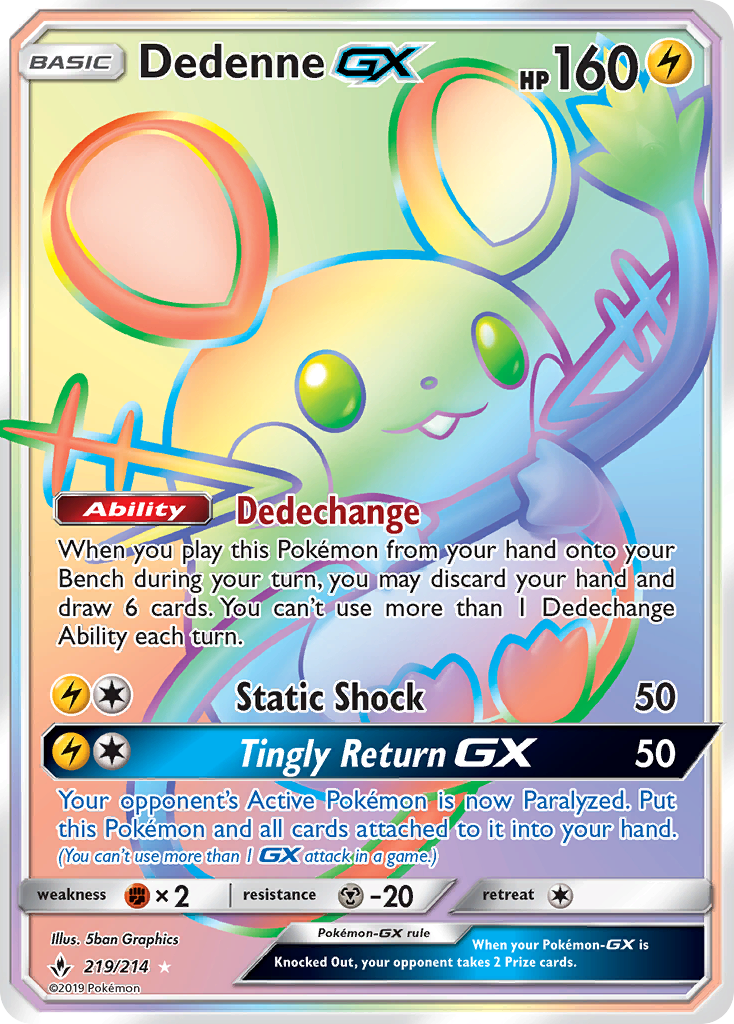 Dedenne GX (219/214) [Sun & Moon: Unbroken Bonds] | Anubis Games and Hobby