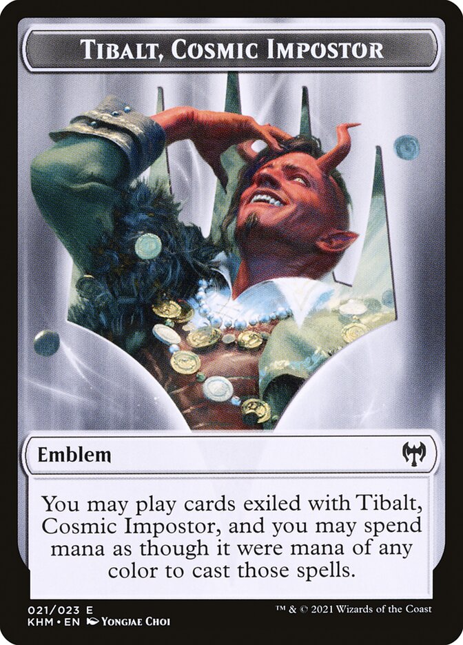 Treasure // Tibalt, Cosmic Impostor Emblem Double-Sided Token [Kaldheim Tokens] | Anubis Games and Hobby