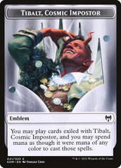 Elf Warrior // Tibalt, Cosmic Impostor Emblem Double-Sided Token [Kaldheim Tokens] | Anubis Games and Hobby