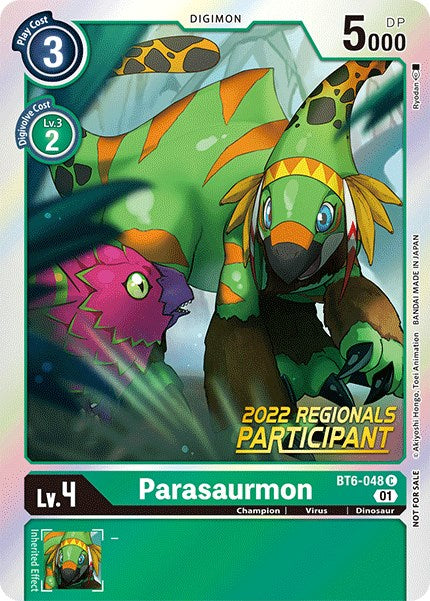 Parasaurmon [BT6-048] (2022 Championship Online Regional) (Online Participant) [Double Diamond Promos] | Anubis Games and Hobby