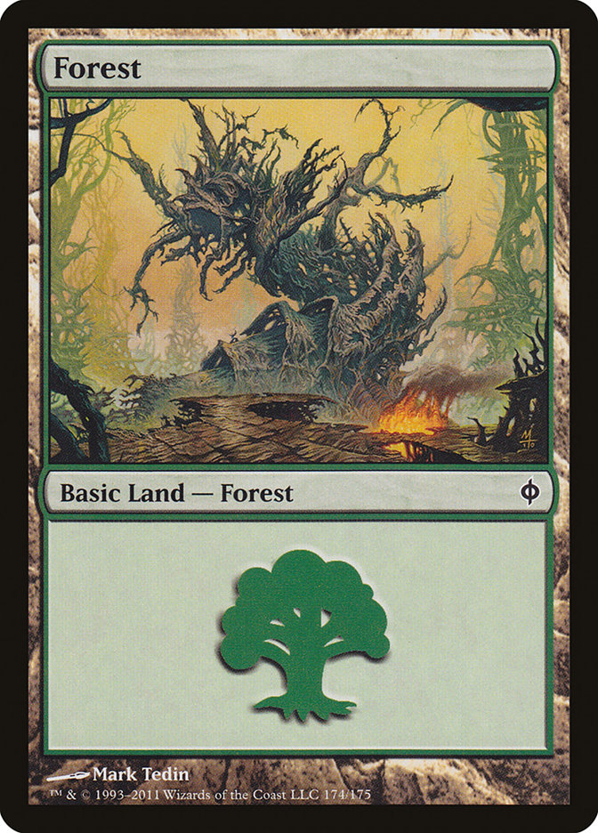 Forest (174) [New Phyrexia] | Anubis Games and Hobby