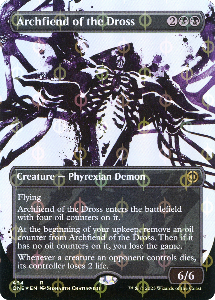 Archfiend of the Dross (Borderless Ichor Step-and-Compleat Foil) [Phyrexia: All Will Be One] | Anubis Games and Hobby