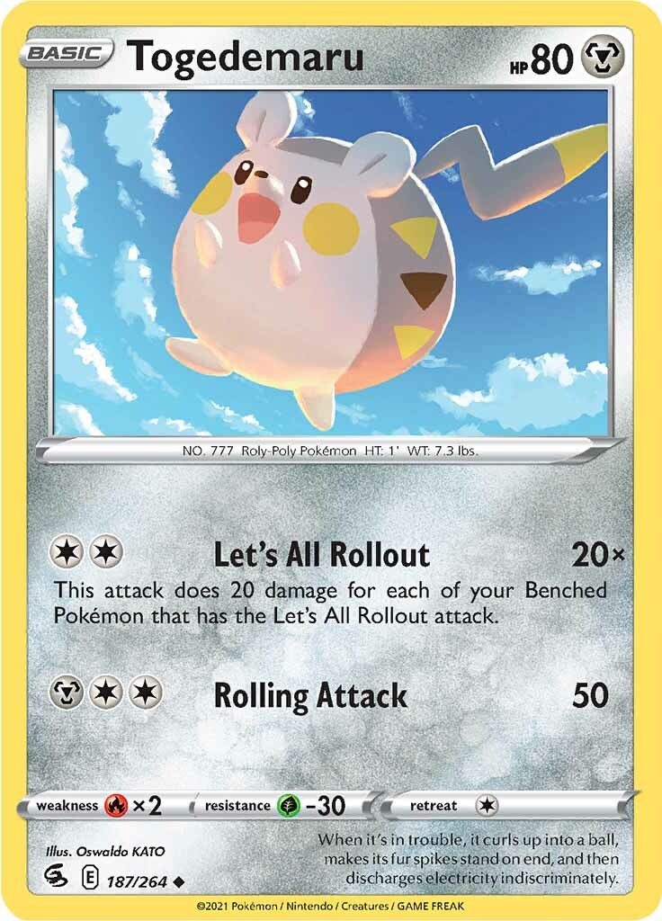 Togedemaru (187/264) [Sword & Shield: Fusion Strike] | Anubis Games and Hobby