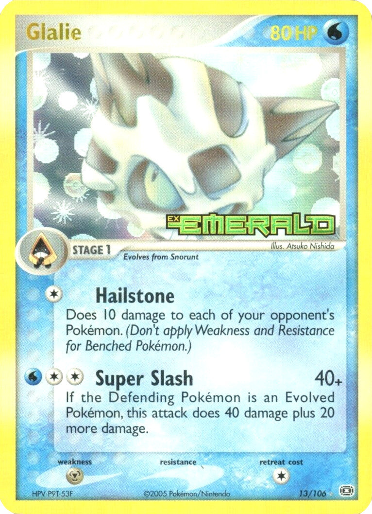 Glalie (13/106) (Stamped) [EX: Emerald] | Anubis Games and Hobby