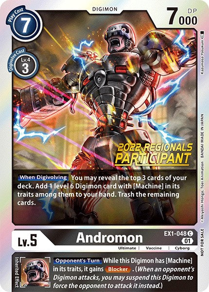 Andromon [EX1-048] (2022 Championship Online Regional) (Online Participant) [Classic Collection Promos] | Anubis Games and Hobby
