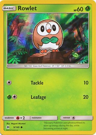 Rowlet (9/149) (Water Web Holo) [Sun & Moon: Base Set] | Anubis Games and Hobby