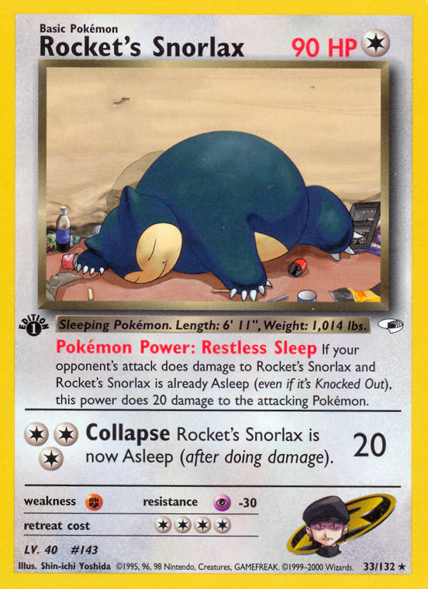 Rocket's Snorlax (33/132) [Gym Heroes 1st Edition] | Anubis Games and Hobby