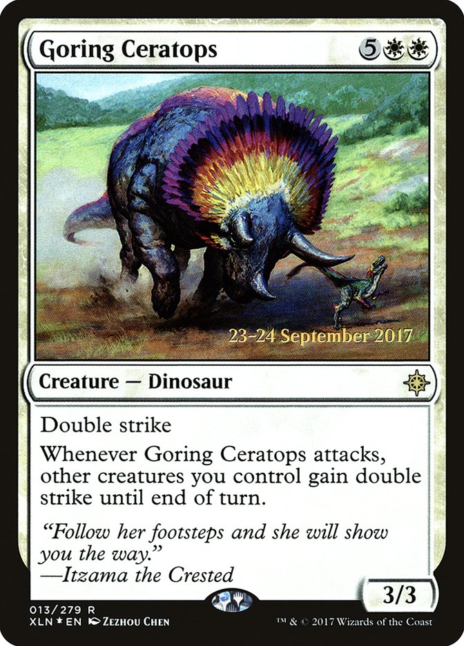 Goring Ceratops [Ixalan Prerelease Promos] | Anubis Games and Hobby