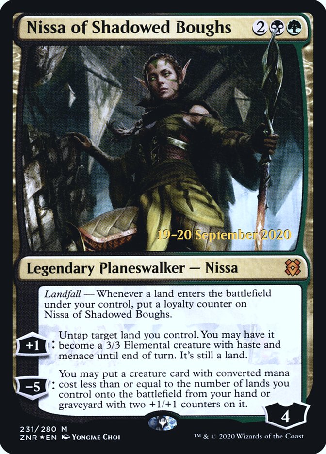 Nissa of Shadowed Boughs [Zendikar Rising Prerelease Promos] | Anubis Games and Hobby