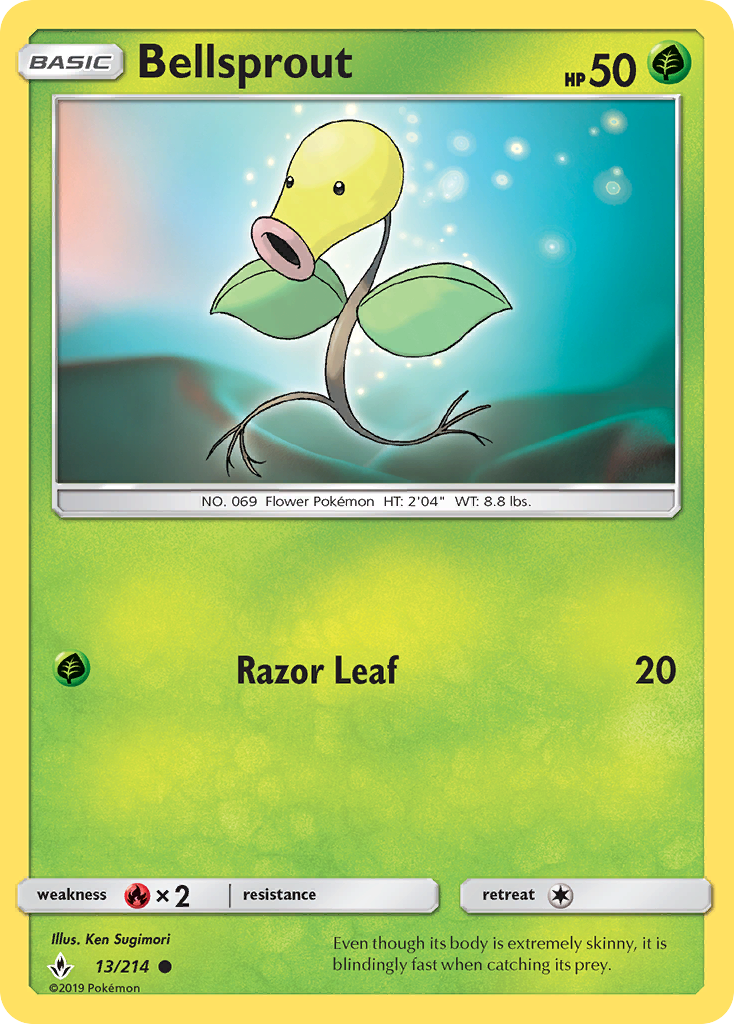 Bellsprout (13/214) [Sun & Moon: Unbroken Bonds] | Anubis Games and Hobby