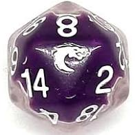 Liquid Infused D20 RPG Die Metallic Purple | Anubis Games and Hobby
