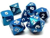 Halfling Metal RPG dice - Electric Blue | Anubis Games and Hobby