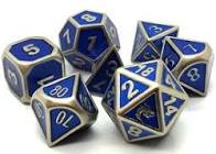 Elven Metal RPG dice - Metallic Blue | Anubis Games and Hobby