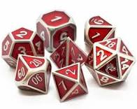 Elven Metal RPG dice - Metallic Red | Anubis Games and Hobby