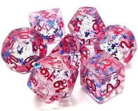Infused RPG dice Blue Stars / Red | Anubis Games and Hobby