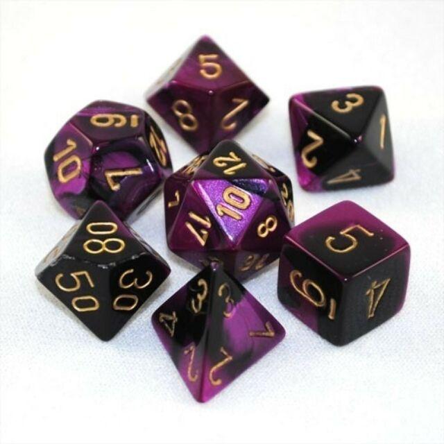 Gemini Black/Purple/Gold 7-Die Set | Anubis Games and Hobby