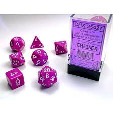 Opaque Light Purple/White RPG dice | Anubis Games and Hobby