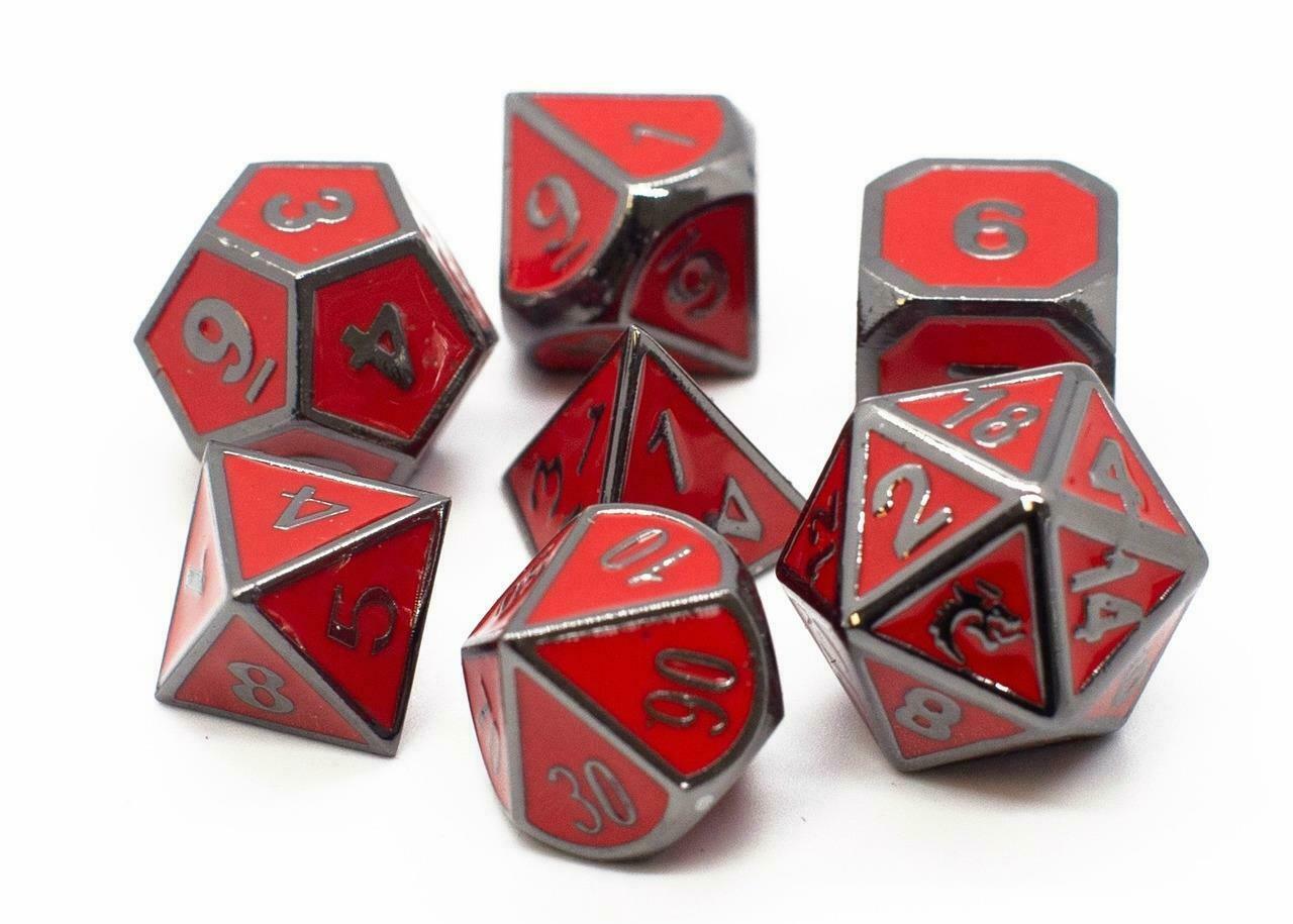 Elven Metal RPG dice - Red/Black | Anubis Games and Hobby