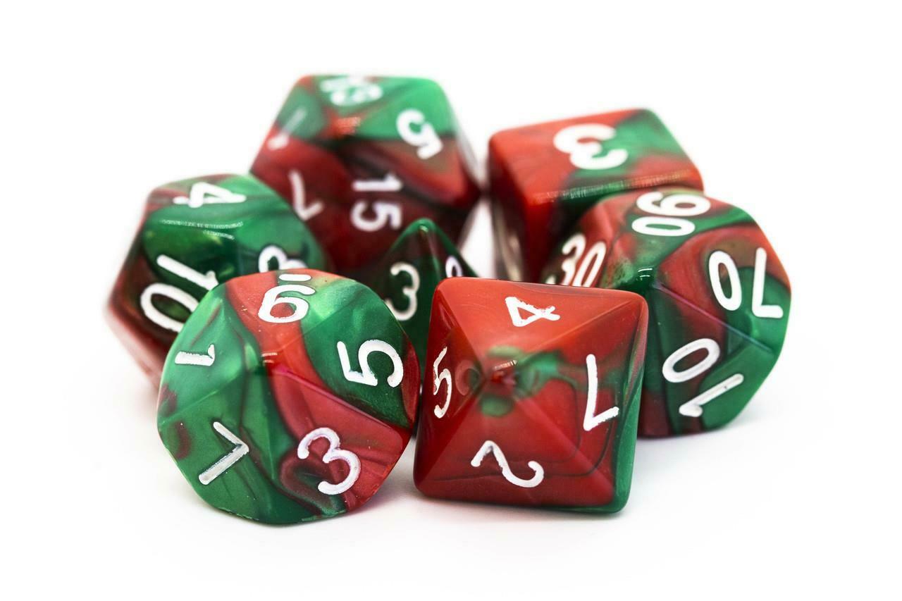 Vorpal RPG dice Red/Green | Anubis Games and Hobby