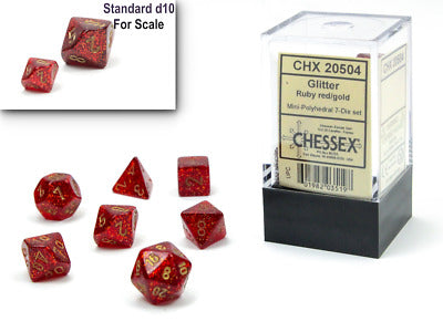 Mini Glitter Ruby Red/Gold RPG | Anubis Games and Hobby