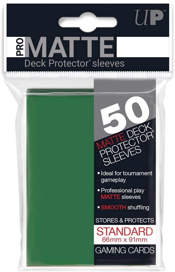 UP Pro Matte Deck Protector Standard Sleeves - Green 50ct | Anubis Games and Hobby
