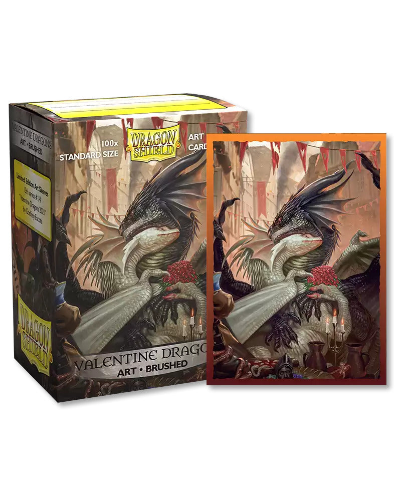 DS Art Sleeves 100ct- Valentine Dragons 2021 | Anubis Games and Hobby