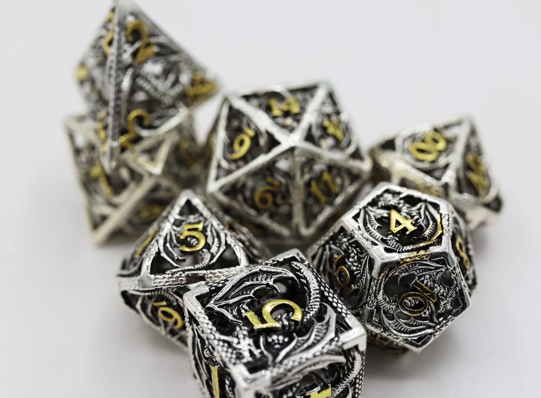 Voracious Dragon Hollow RPG Metal Dice | Anubis Games and Hobby